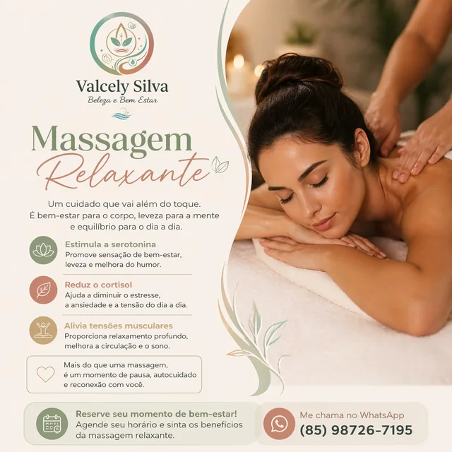 Massagem relaxante na Valcely Silva